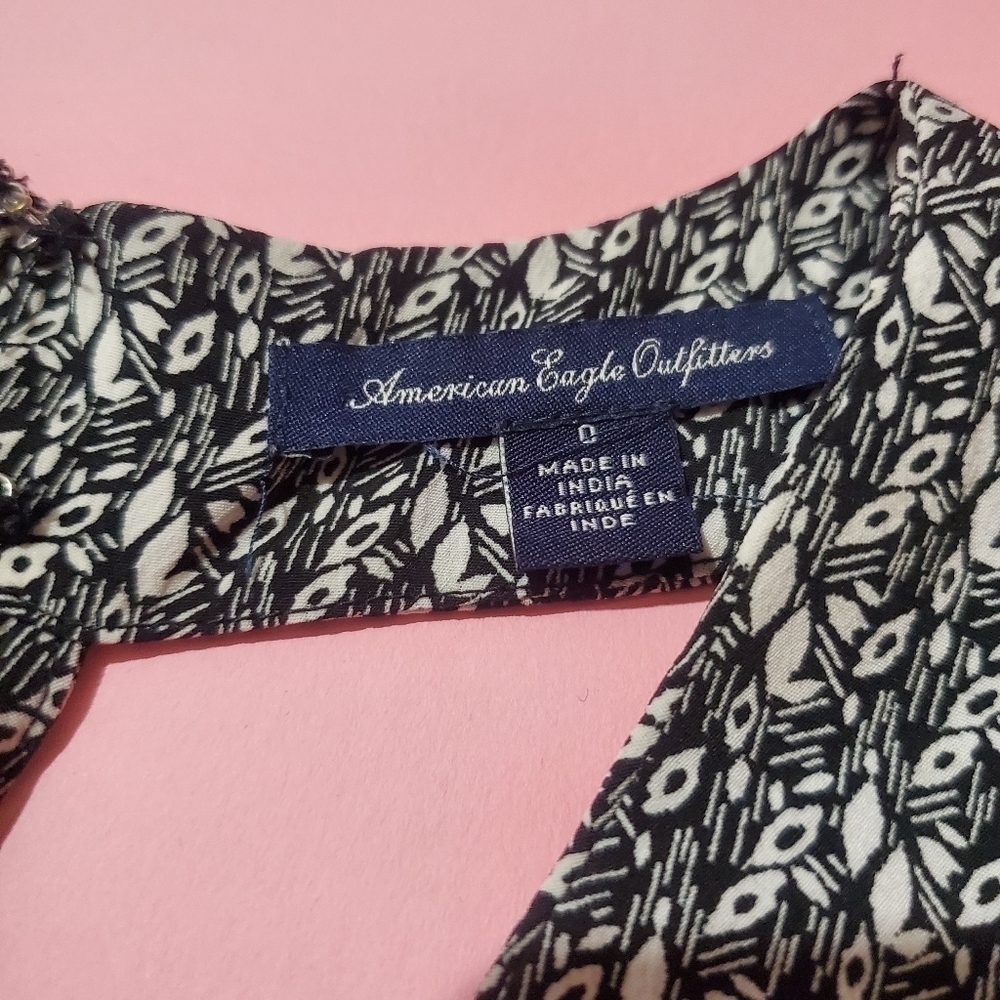 American Eagle Outfitters Black And White Print Summer Dress - Picture 4 of 12